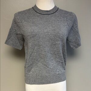 Mango 100% Wool Short Sleeve Knit Top | NWT | Size M